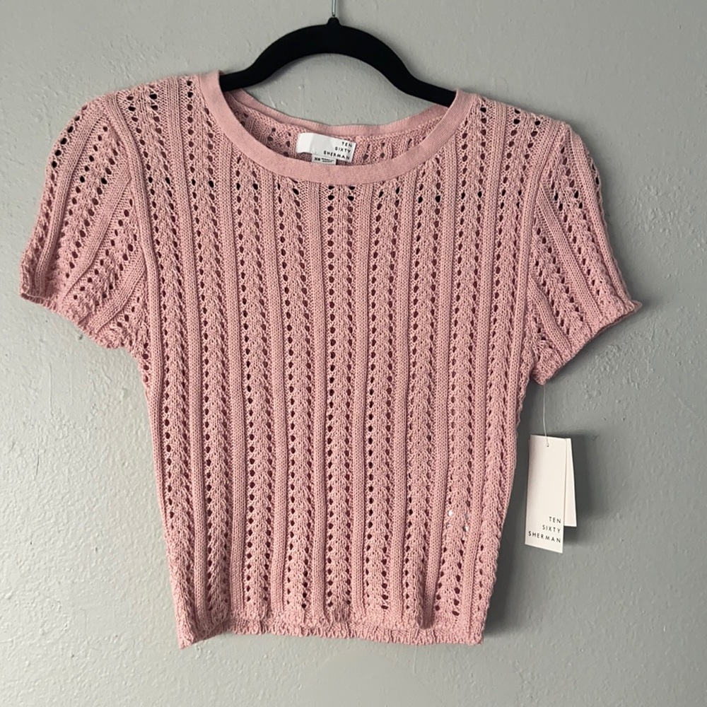 Knit crop top in blush